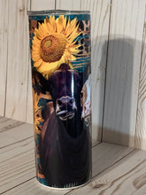 Load image into Gallery viewer, Country Cowgirl 20oz Tumbler, Boho Country, Farm Girl Cup, Cows, Sunflowers, Animal Print, Stainless Steel Cup, Travel Cup,