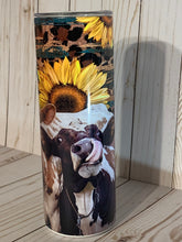 Load image into Gallery viewer, Country Cowgirl 20oz Tumbler, Boho Country, Farm Girl Cup, Cows, Sunflowers, Animal Print, Stainless Steel Cup, Travel Cup,