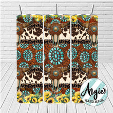 Load image into Gallery viewer, Boho Country 20oz Tumbler, Turquoise And Cowboy Hats, Farm Girl, Stainless Steel Cup, Travel Cup,