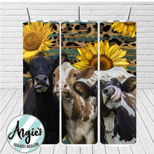 Load image into Gallery viewer, Country Cowgirl 20oz Tumbler, Boho Country, Farm Girl Cup, Cows, Sunflowers, Animal Print, Stainless Steel Cup, Travel Cup,