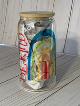 Load image into Gallery viewer, Rainbow Glass Can Cup, 16oz Glass Cup, Iced Coffee Cup With Bamboo Lid and Plastic Straw,