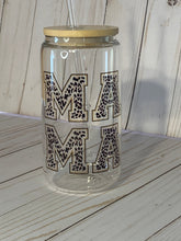Load image into Gallery viewer, MAMA Glass Can Cup, 16oz Glass Cup, Iced Coffee Cup With Bamboo Lid and Plastic Straw, Coffee Cup