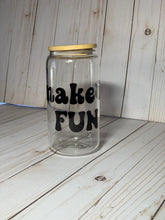 Load image into Gallery viewer, Iced Coffee Glass Can Cup, 16oz Glass Cup, Iced Coffee Cup With Bamboo Lid and Plastic Straw, Positive Sayings