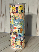 Load image into Gallery viewer, I Love The 70’s 20oz Tumbler, Hot or Cold Liquids, Stainless Steel Cup, Travel Cup, 70’s Icons Full Wrap, 1970 Characters