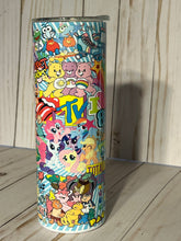 Load image into Gallery viewer, I Love The 80’s 20oz Tumbler, Hot or Cold Liquids, Stainless Steel Cup, Travel Cup, 80’s Icons Full Wrap, 1980 Characters