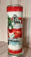 Load image into Gallery viewer, Christmas Gnome Red Truck 20oz Tumbler, Hot or Cold Liquids, Stainless Steel Cup, Travel Cup, Gnomes, Antique Red Truck