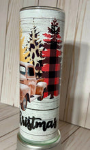 Load image into Gallery viewer, Christmas Red Truck 20oz Tumbler, Hot or Cold Liquids, Stainless Steel Cup, Travel Cup, Christmas Trees, Farm Cup