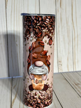Load image into Gallery viewer, Coffee and Gnomes Tumbler, 20oz Stainless Steel Cup, Travel Cup, No Talkie Before Coffee Gnomes