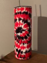 Load image into Gallery viewer, Red Black Tie Dye 20oz Tumbler, Hot or Cold Liquids, Stainless Steel Cup, Travel Cup,  Personalization Available, Birthday GIft, Cup For Car
