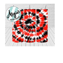 Load image into Gallery viewer, Red Black Tie Dye 20oz Tumbler, Hot or Cold Liquids, Stainless Steel Cup, Travel Cup,  Personalization Available, Birthday GIft, Cup For Car
