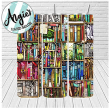 Load image into Gallery viewer, Shelves Of Books Full Wrap 20oz Tumbler, Hot or Cold Liquids, Stainless Steel Cup, Travel Cup,  Personalization Available, Love To Read Cup
