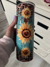 Load image into Gallery viewer, Rustic Sunflower Animal Print 20oz Tumbler, Boho Country, Stainless Steel Cup, Travel Cup,  Personalization Available, Mother’s Day
