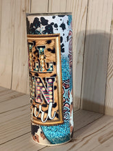 Load image into Gallery viewer, Small Town Girl 20oz Tumbler, Boho Country, Farm Girl Cup, Animal Print, Turquoise, Stainless Steel Cup, Travel Cup,
