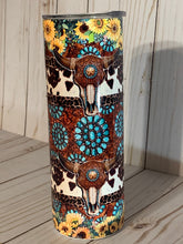 Load image into Gallery viewer, Boho Country 20oz Tumbler, Turquoise And Cowboy Hats, Farm Girl, Stainless Steel Cup, Travel Cup,
