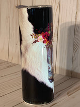 Load image into Gallery viewer, Country Cowgirl 20oz Tumbler, Boho Country, Farm Girl Cup, Cow Hide and Boots, Cowgirl Hat and Flowers, Stainless Steel Cup, Travel Cup,
