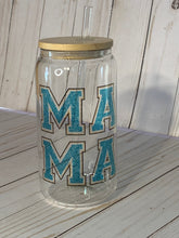 Load image into Gallery viewer, MAMA Glass Can Cup, 16oz Glass Cup, Iced Coffee Cup With Bamboo Lid and Plastic Straw, Coffee Cup
