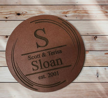 Load image into Gallery viewer, Personalized Set of 4 Leather Coasters, Unique 3rd Anniversary Gift, Custom Coasters, Personalized Gifts
