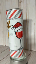 Load image into Gallery viewer, Christmas Wine Glasses Reindeer 20oz Tumbler, Hot or Cold Liquids, Stainless Steel Cup, Travel Cup, Christmas Reindeer cup
