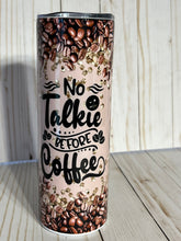 Load image into Gallery viewer, Coffee and  Gnomes Tumbler, 20oz Stainless Steel Cup, Travel Cup, No Talkie Before Coffee Gnomes
